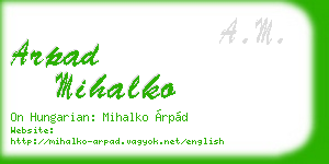 arpad mihalko business card