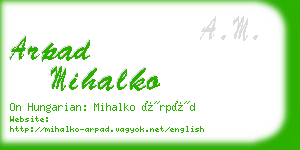 arpad mihalko business card